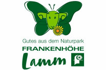 Logo und Schriftzug "Gutes aus dem Naturpark Frankenhöhe Lamm"